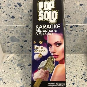 Pop Solo Tzumi Led karaoke microphone & speaker color Gold